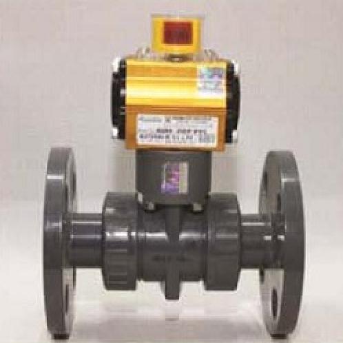 Double Pneumatic automatic 2Way PVC Flange Ball valve