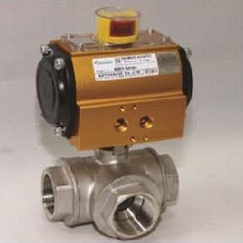Double Pneumatic automatic 3Way Ball valve