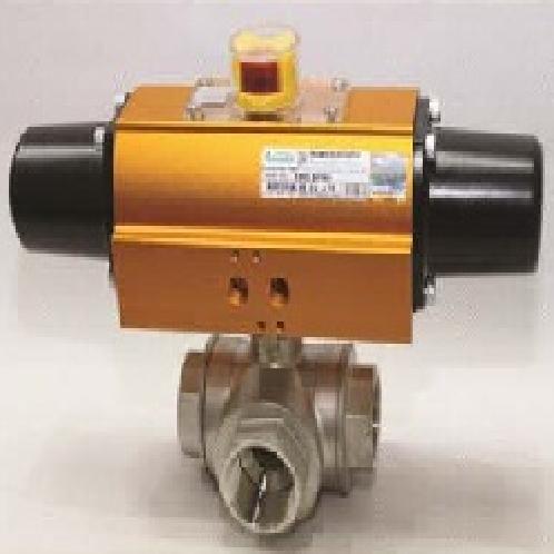 Single Pneumatic automatic 3Way Ball valve